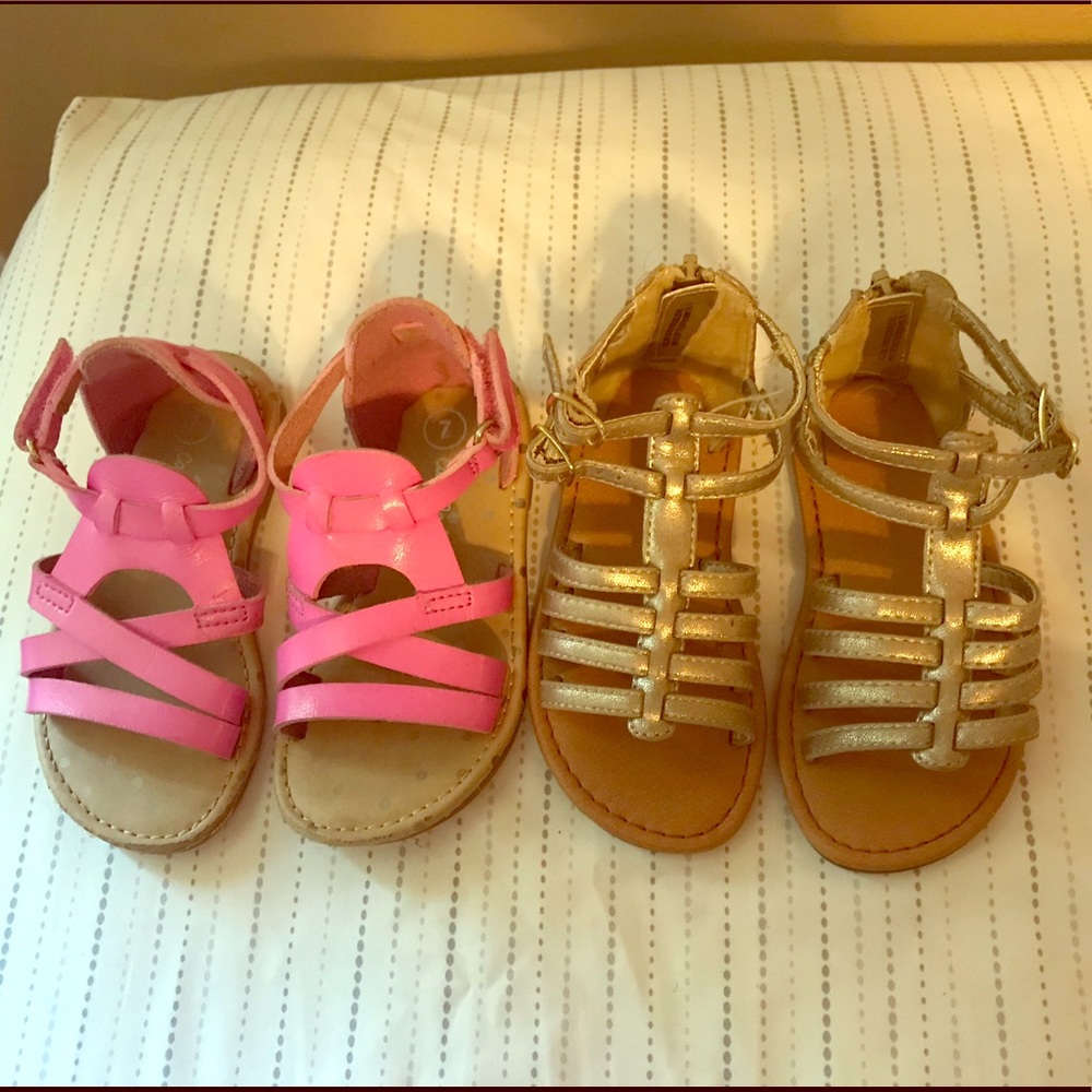Two pairs Cat & Jack toddler girls sandals